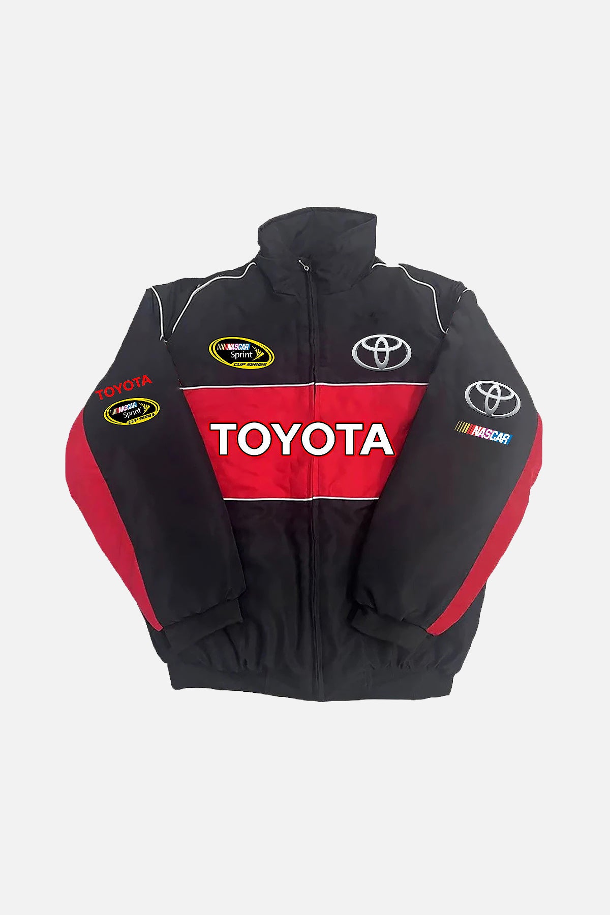 Toyota NASCAR Sprint Cup Series racing jacket with red and black design from revnhaus