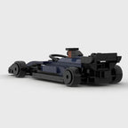 Blue and black LEGO-style F1 race car model with detailed chassis and tires from revnhaus