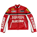 Revnhaus Vintage F1 Rarri Racing Leather jacket (Red/White)