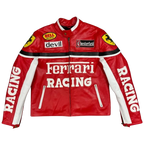 Revnhaus Vintage F1 Rarri Racing Leather jacket (Red/White)