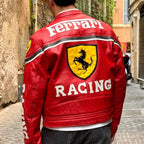Revnhaus Vintage F1 Rarri Racing Leather jacket (Red/White)