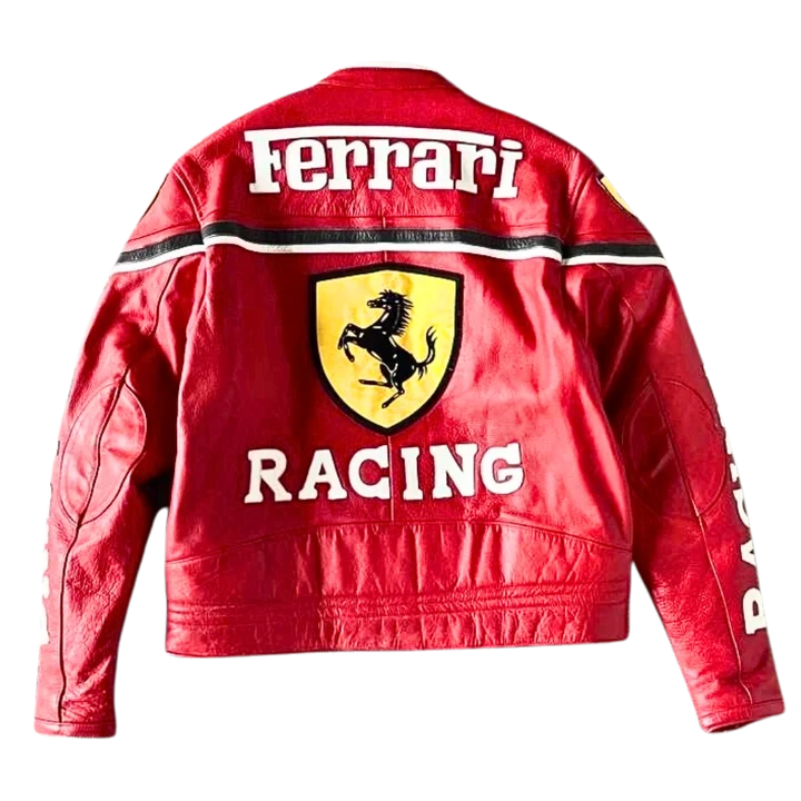 Revnhaus Vintage F1 Rarri Racing Leather jacket (Red/White)