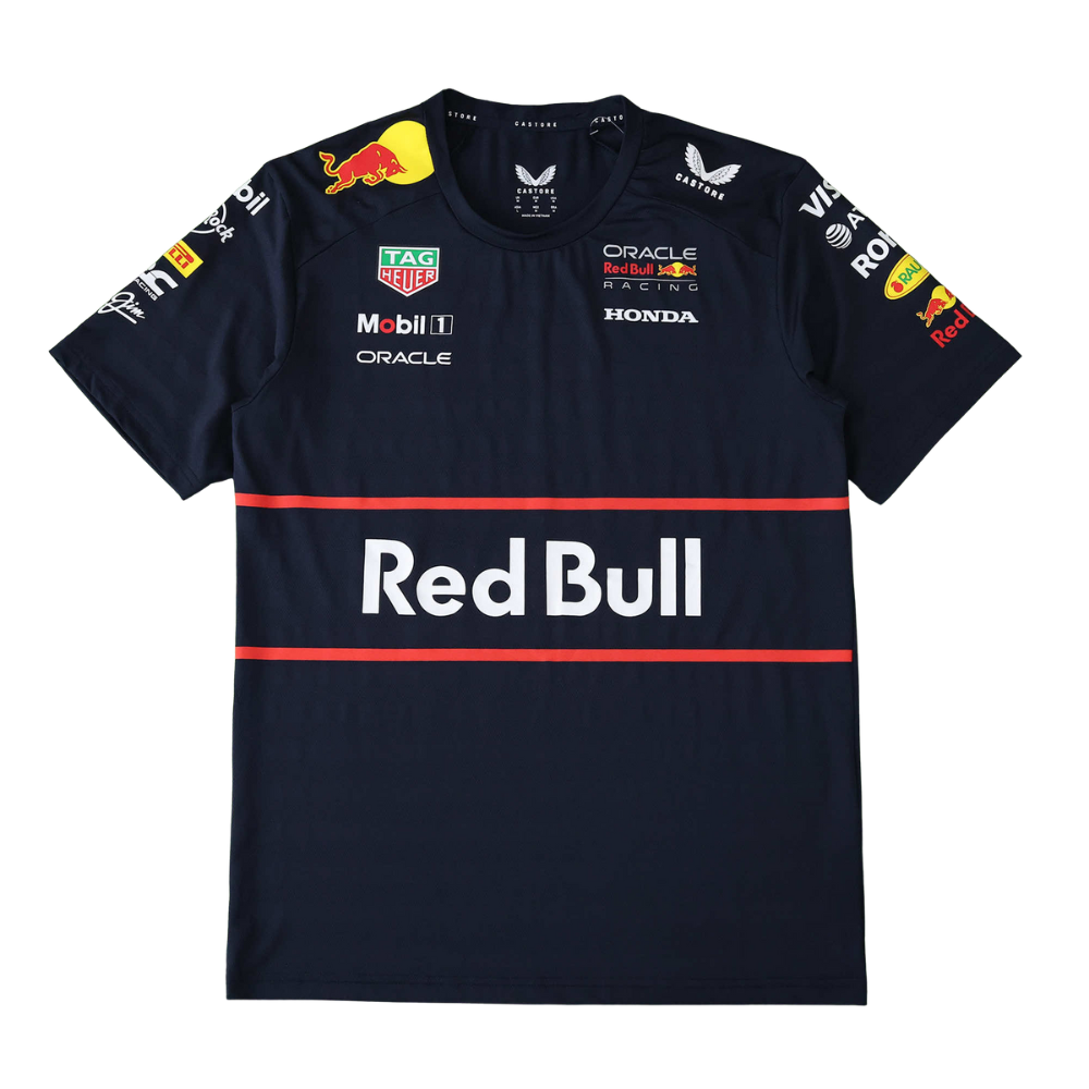 Red Bull Racing F1 team t-shirt with Oracle, Honda, and TAG Heuer logos from revnhaus