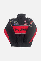 Black and red Holden HSV racing jacket with Mobil 1 and sponsor logos from revnhaus