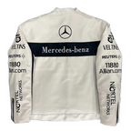 Revnhaus Vintage F1 Mercedess-Benz White Leather jacket