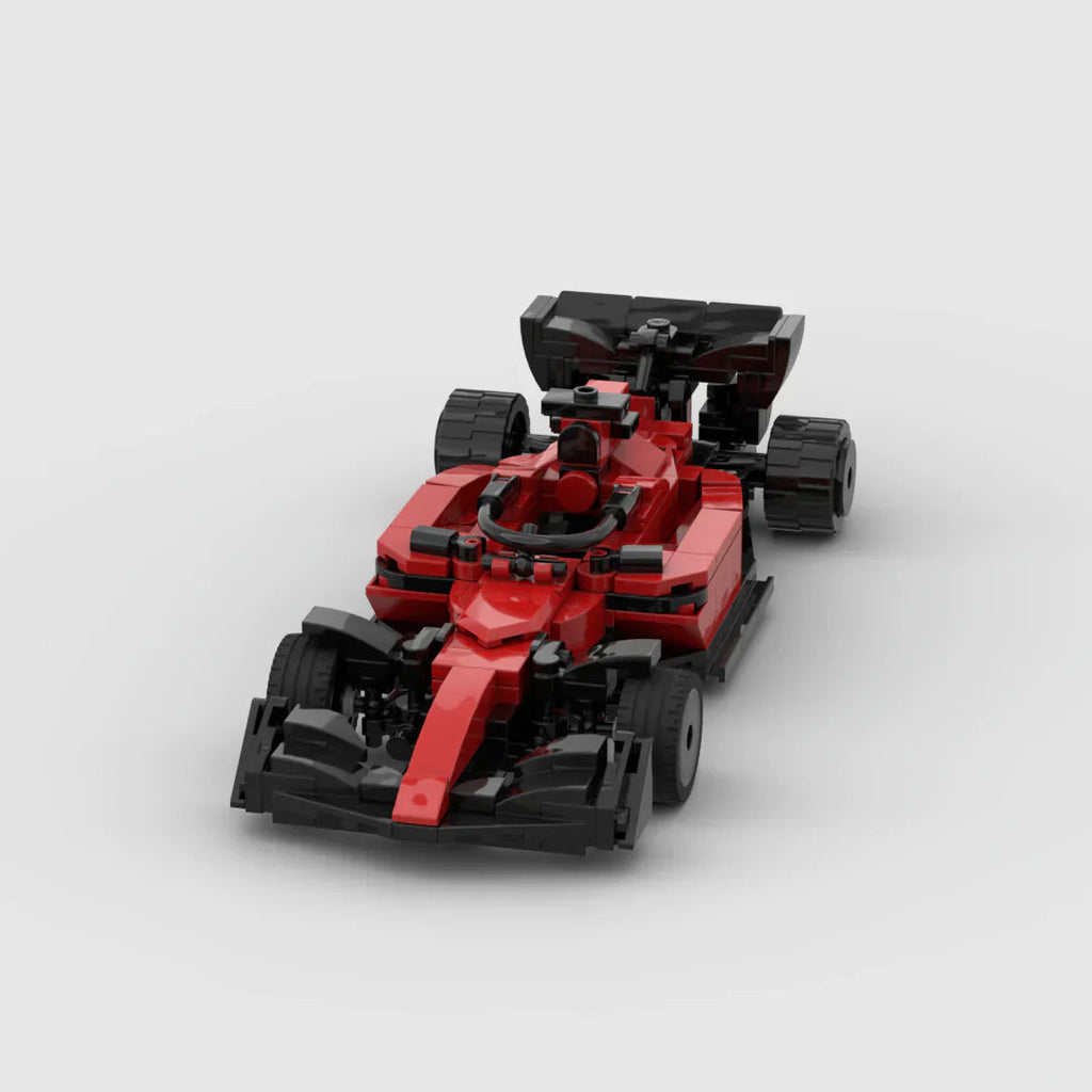 Red and black F1-style LEGO race car model from revnhaus