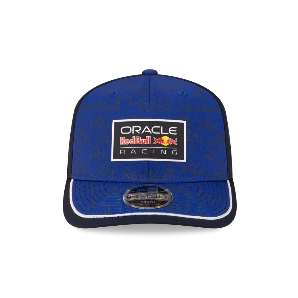 Oracle Red Bull Racing youth cap with blue camo print and team logo, from revnhaus
