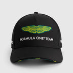 Aston Martin Formula One Team black cap with green wing logo, from revnhaus