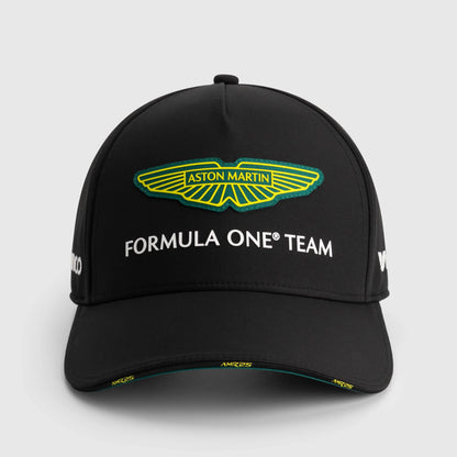 Aston Martin Formula One Team black cap with green wing logo, from revnhaus