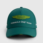 Aston Martin Formula One Team green cap with yellow logo and AMR25 detail from revnhaus