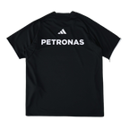 Black Petronas racing jersey with white Adidas logo, motorsport apparel from revnhaus