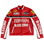 Revnhaus Vintage F1 Rarri Racing Leather jacket (Red/White)