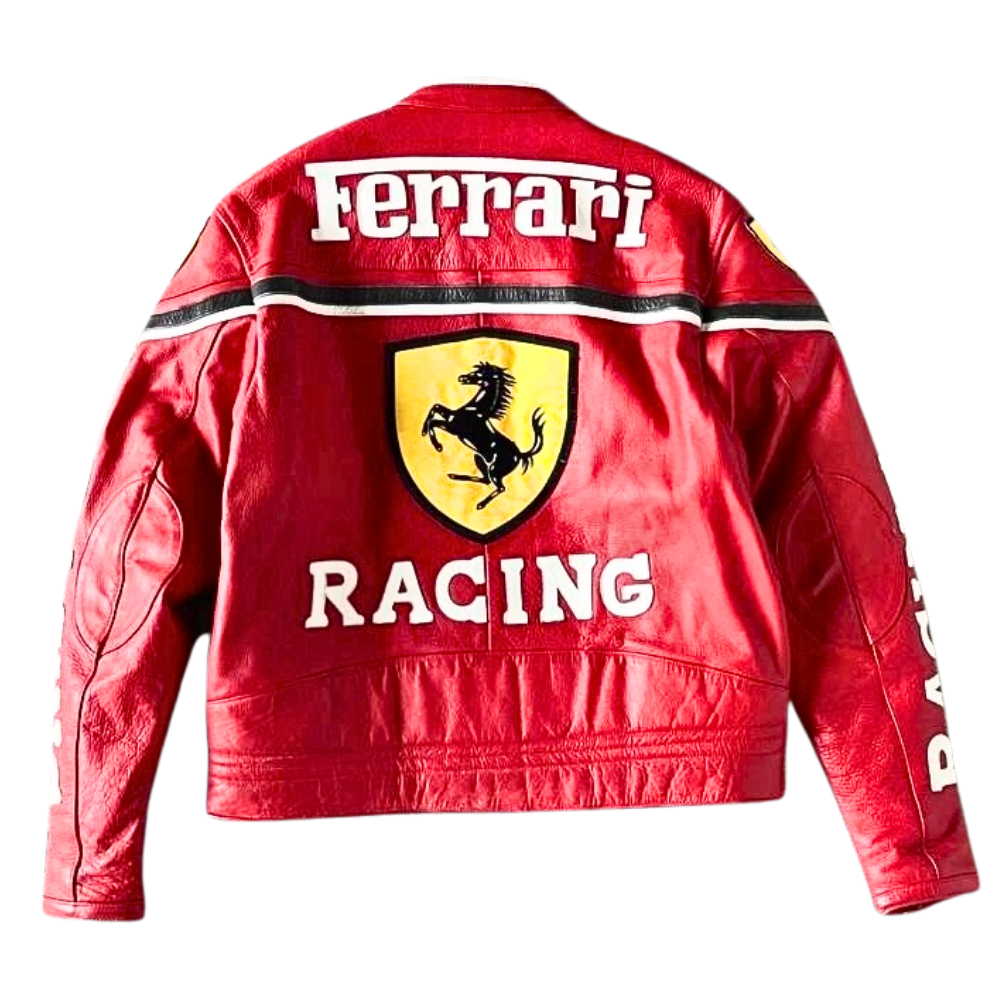 Revnhaus Vintage F1 Rarri Racing Leather jacket (Red/White)