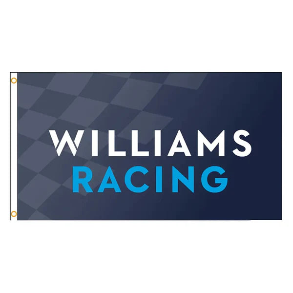 Williams Racing flag with checkered pattern, motorsport collectible from revnhaus