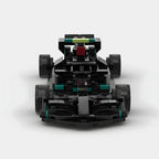 Black and teal F1-style LEGO race car with detailed aerodynamics from revnhaus