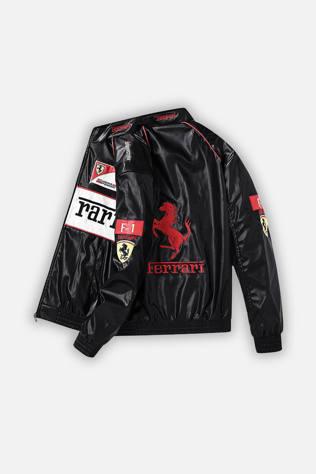Revnhaus Vintage F1 Rarri Racing Leather jacket (Black/white)
