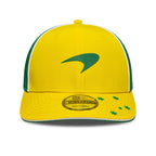 Yellow and green motorsport cap with star details and logo, from revnhaus