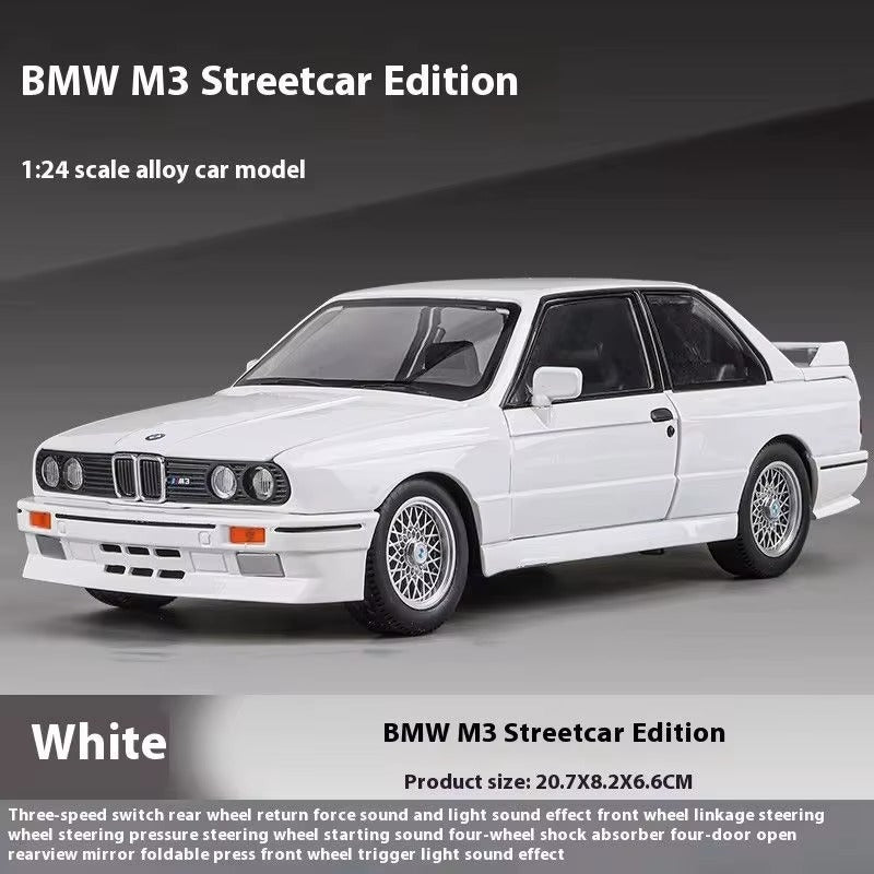 White BMW M3 Streetcar Edition 1:24 scale alloy die-cast model car with sound effects from revnhaus