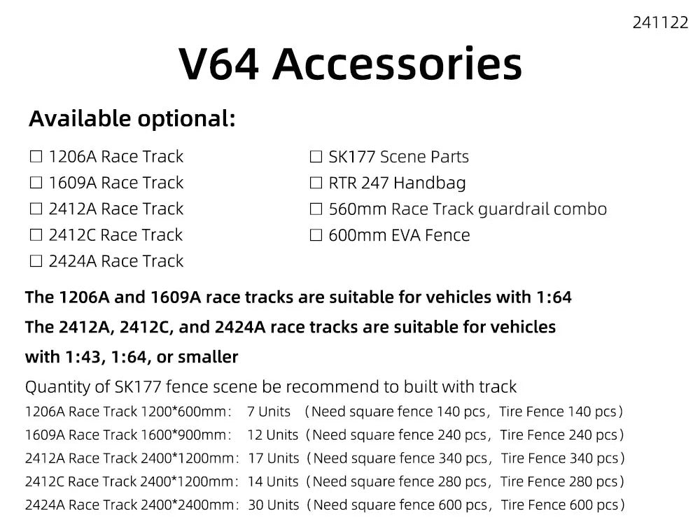 V64 Accessories for 1:64 scale RC drift cars, race tracks & scene parts from revnhaus