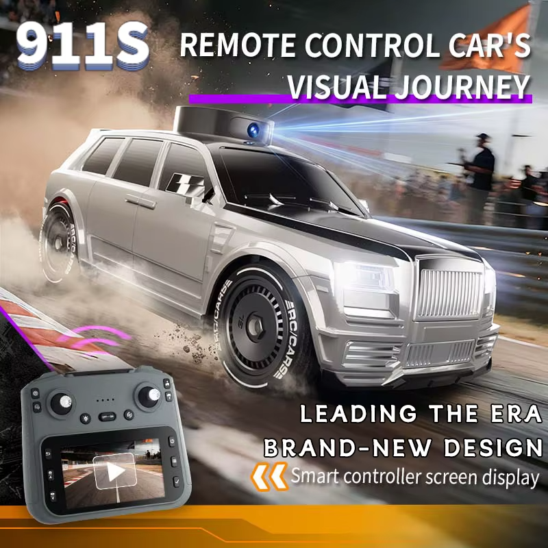 911S RC drift car with smart controller screen, visual journey racing action from revnhaus