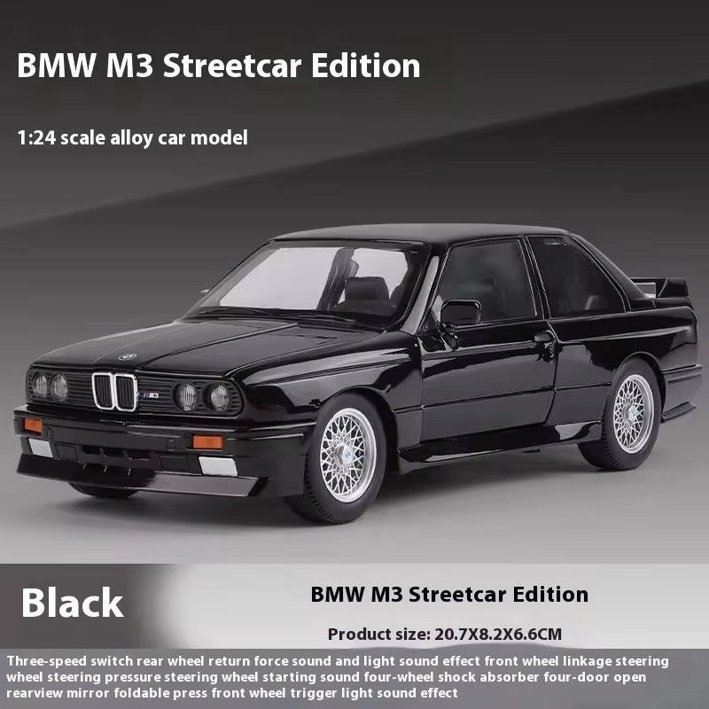 Black BMW M3 Streetcar Edition 1:24 scale alloy die-cast model car with sound effects from revnhaus