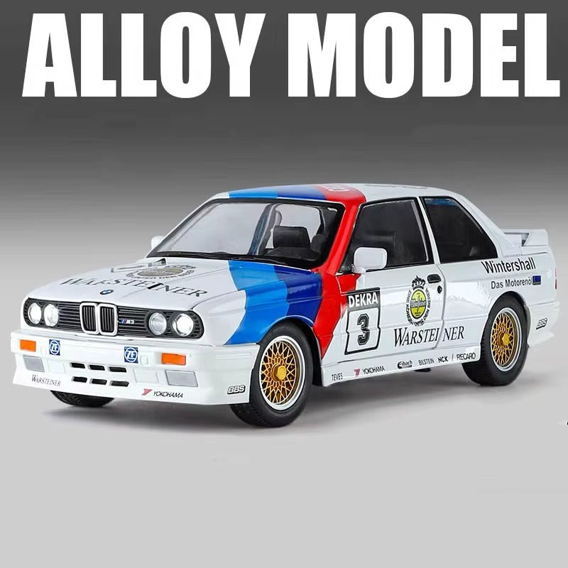 BMW M3 E30 Warsteiner alloy model car with racing livery from revnhaus