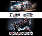1/16 scale RC drift car with Martini Racing livery, brushless motor, and gyro upgrade from revnhaus