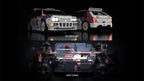 RC drift car with Martini Racing livery, colorful LED lights, and dust cover from revnhaus