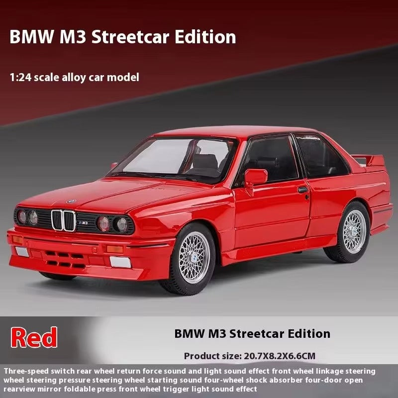 Red BMW M3 Streetcar Edition 1:24 scale alloy die-cast model car with sound and light effects from revnhaus