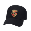 Black Porsche crest embroidered baseball cap from revnhaus