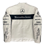Revnhaus Vintage F1 Mercedess-Benz White Leather jacket