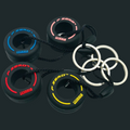 Pirelli P Zero tire keychains in blue, red, pink, yellow from revnhaus