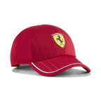 Red Ferrari racing cap with prancing horse logo, motorsport apparel from revnhaus