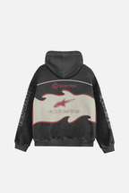 Black motorsport hoodie with Brembo and Alpinestars logos, flame design, from revnhaus