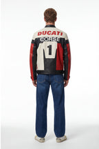 Ducati Corse racing leather jacket with number 1 back design from revnhaus