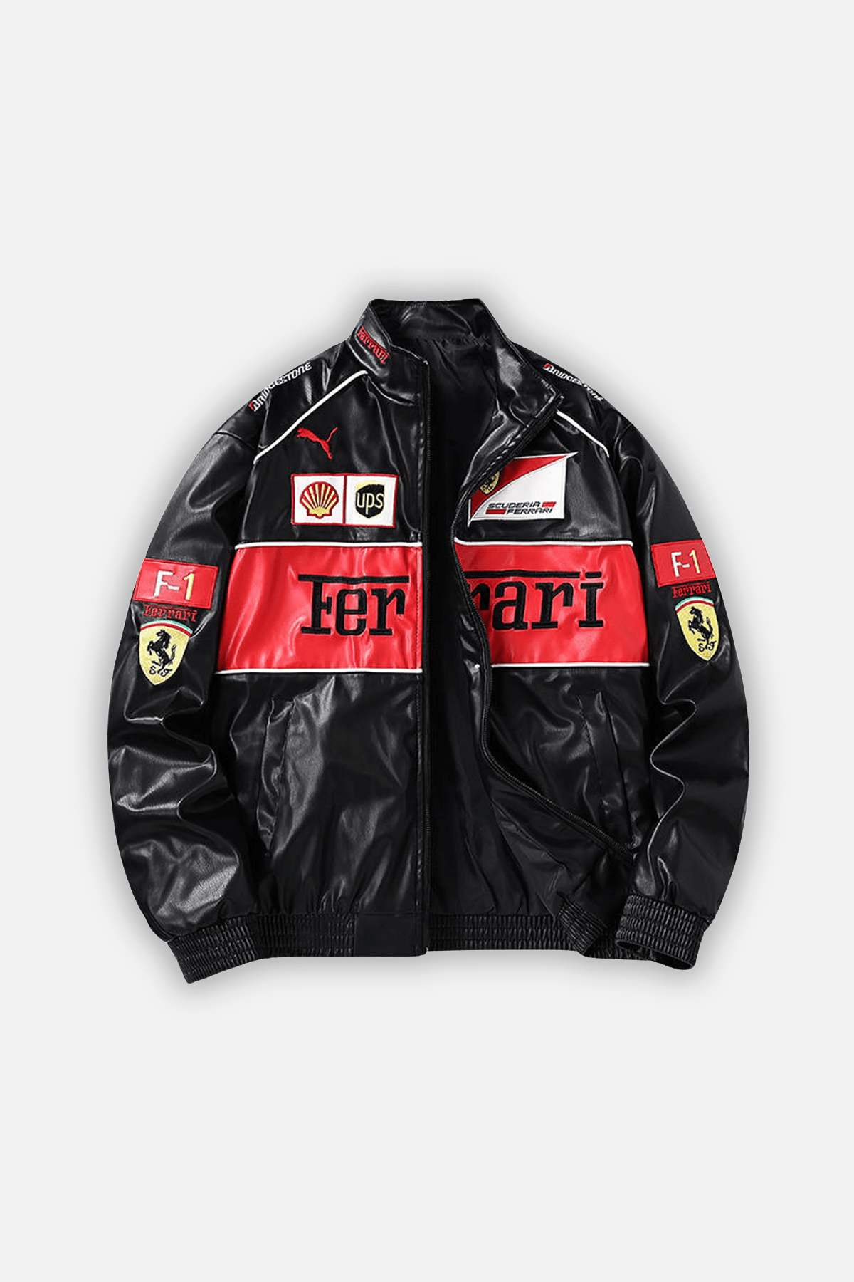 Revnhaus Vintage F1 Rarri Leather Jacket (Black/Red)