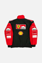 Ferrari F1 racing jacket with Marlboro, Shell, Vodafone logos from revnhaus