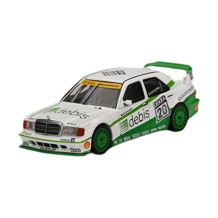White and green Mercedes-Benz DTM race car die-cast model with debis livery from revnhaus