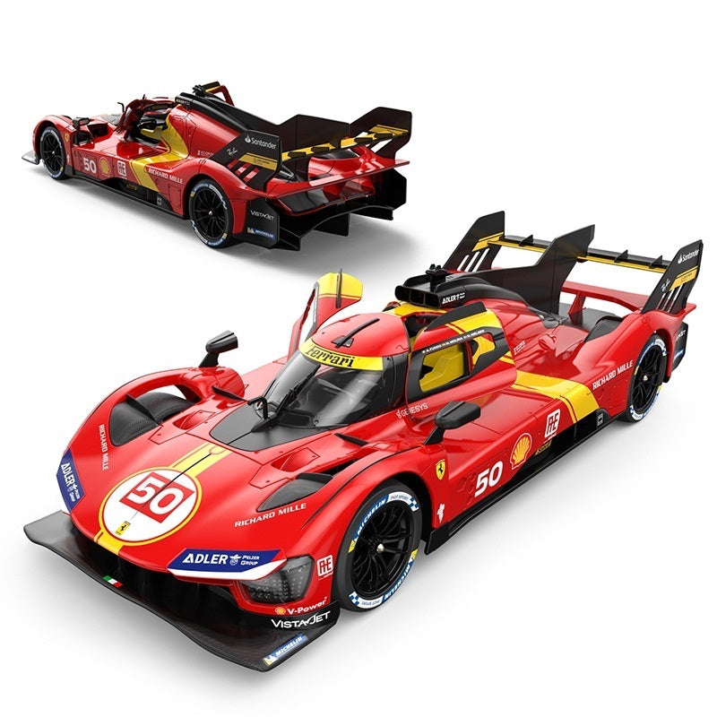 Red Ferrari 50 race car die-cast model with Shell and Richard Mille branding from revnhaus