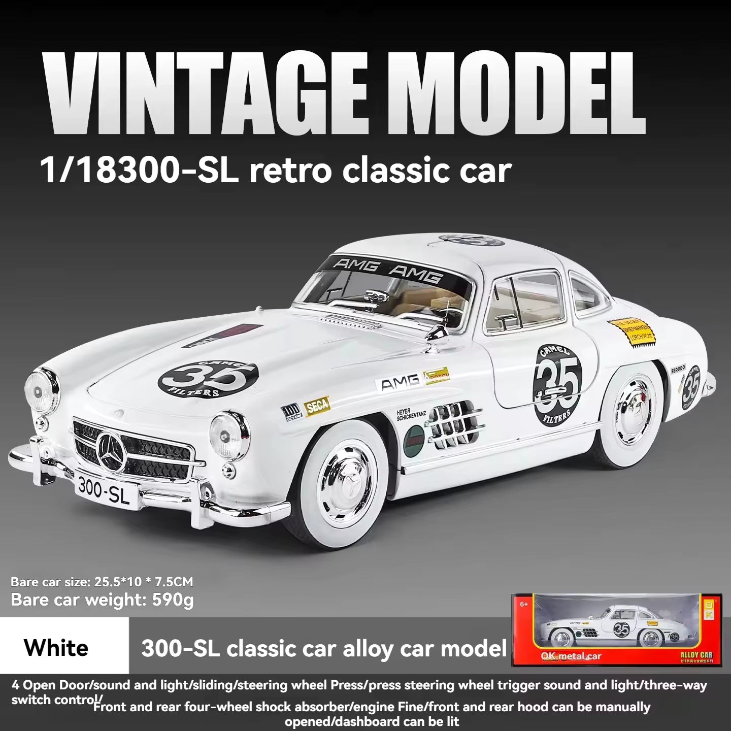Revnhaus Silver Arrow 300SL™ — 1:18 Diecast Track Edition Model