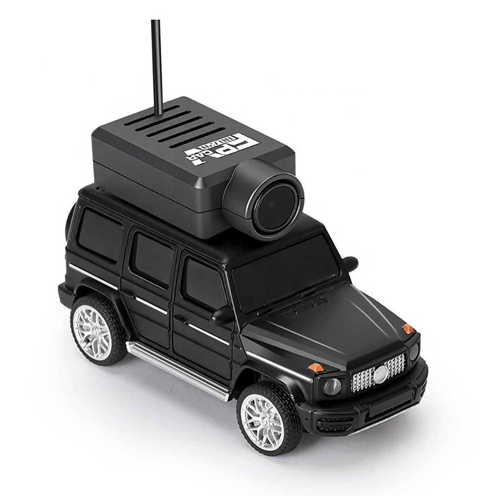 Black RC drift car with FPV camera and antenna, remote control toy vehicle from revnhaus