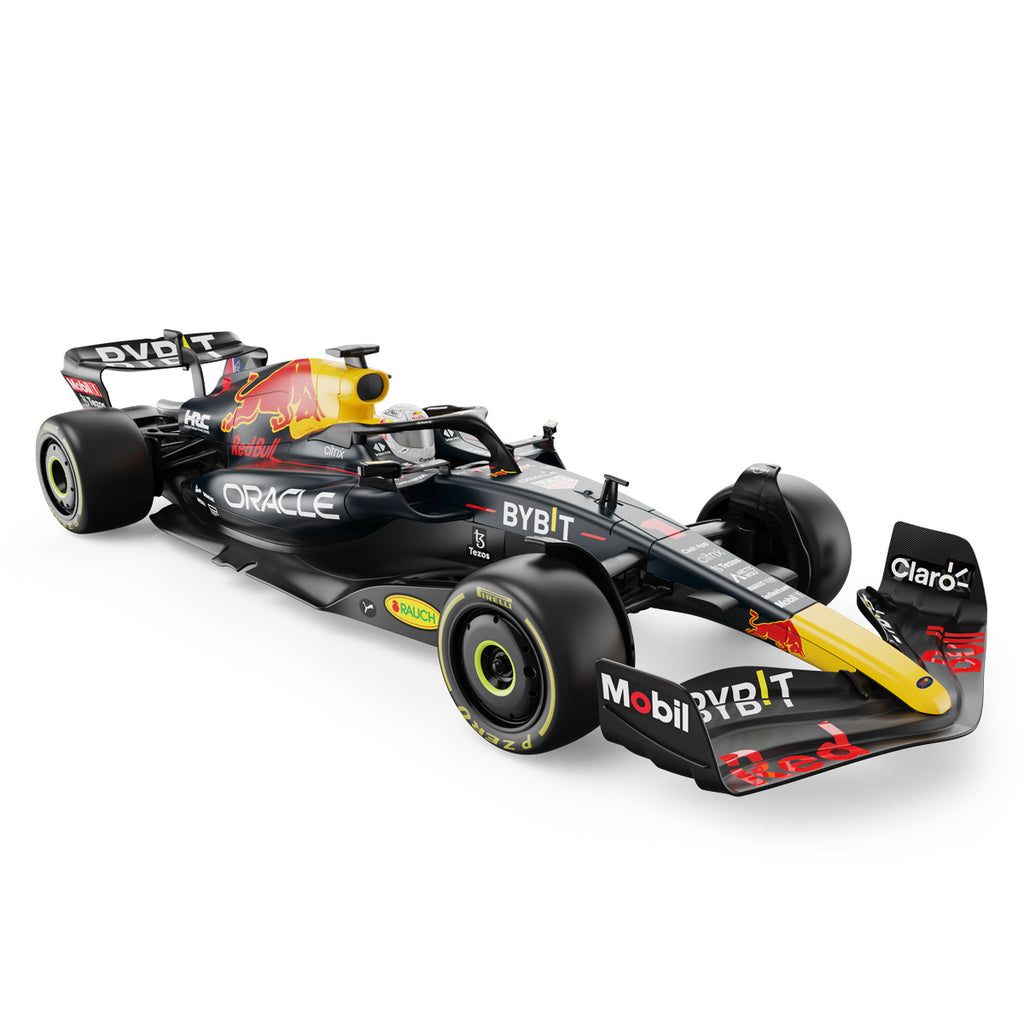 Red Bull Racing F1 car with Oracle, Mobil, and BYBIT sponsor logos from revnhaus