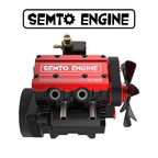 Red and black SEMTO ENGINE ST-NF2 RC car engine with fan, from revnhaus