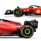 Red Formula 1 race car with Pirelli tires and Shell branding, number 16, from revnhaus