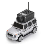 Silver RC drift car with FPV camera and antenna from revnhaus