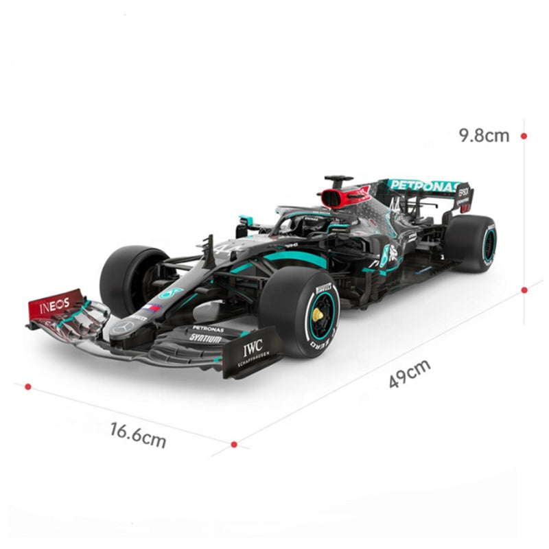 Detailed F1 race car model with Petronas and IWC branding, 49cm long, from revnhaus