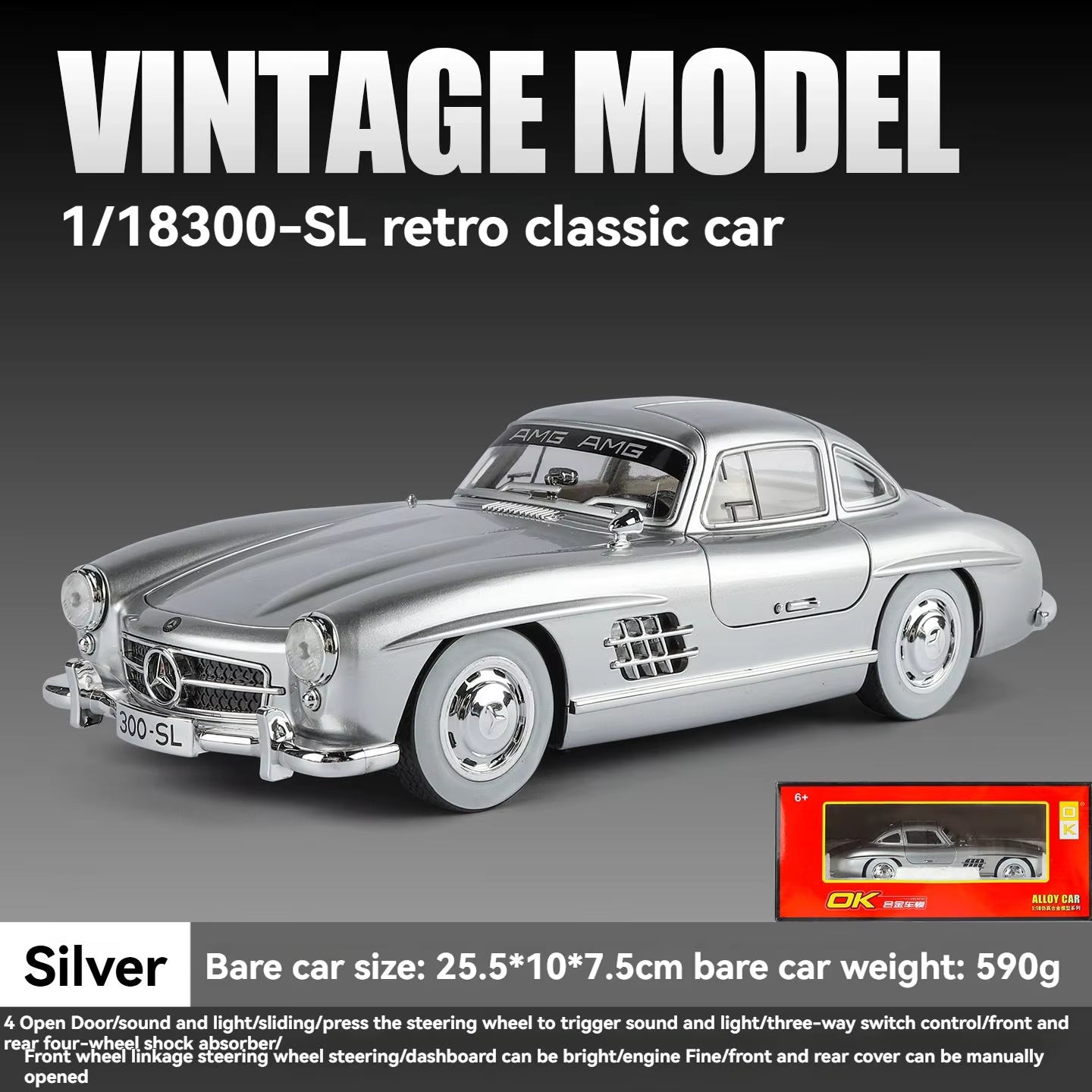 Revnhaus Silver Arrow 300SL™ — 1:18 Diecast Track Edition Model