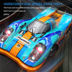 Blue and orange RC drift car with Phantom 09 livery, hardcore 4WD drift performance from revnhaus