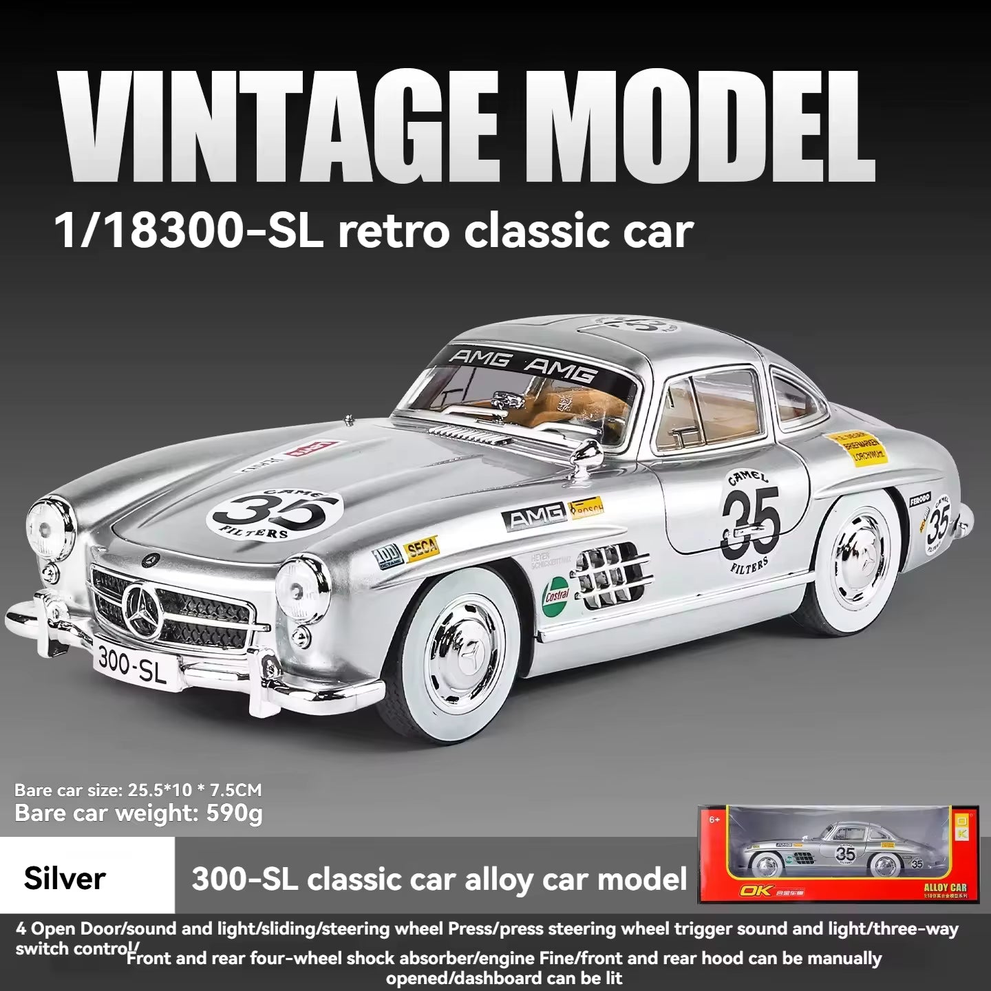 Revnhaus Silver Arrow 300SL™ — 1:18 Diecast Track Edition Model