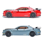 Red and blue RC drift cars with Panther decals and widebody kits from revnhaus